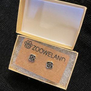 Celtic Knot Inspired Stud Earrings Etsy Silver